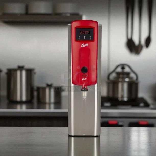 Curtis WB5NL hot water dispenser, 5 gal, excellent condition, 120-220v/1ph, stainless steel, digital display, fully tested.