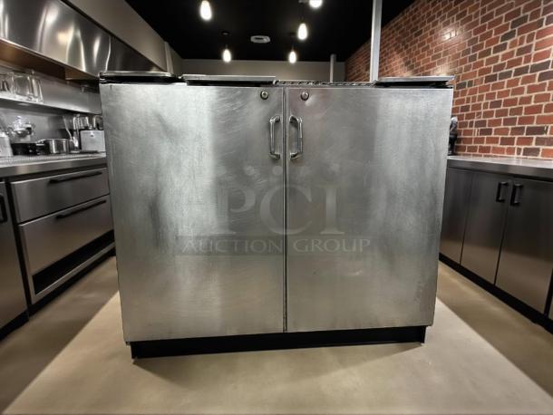 Infinity IBCRR-2D-SSD back bar cooler, great condition, stainless steel, double door, 37” high, fully tested and working.