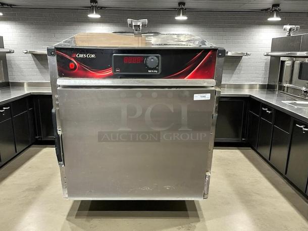 Cres Cor H-137-SUA-5D undercounter insulated mobile heated cabinet, stainless steel, digital display, 5 pan capacity, tested working.