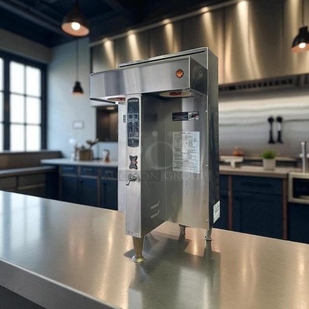 Fetco Extractor CBS-2042e twin 1-gallon coffee brewer, fully tested, excellent condition, stainless steel, model E42016.