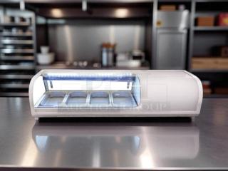 OMCAN RS-CN-0042-S 46-in. sushi showcase, 42L capacity, sleek design, fully tested, excellent working condition.