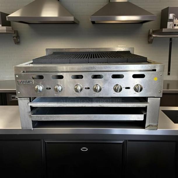Vulcan VACB36 36"W Achiever gas charbroiler in excellent condition, 108 kBTU, fully tested and working, stainless steel finish.