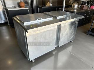 Continental SW60-24M Sandwich Prep Unit, 60" 17 cu ft, stainless steel, excellent condition, fully tested, on casters.