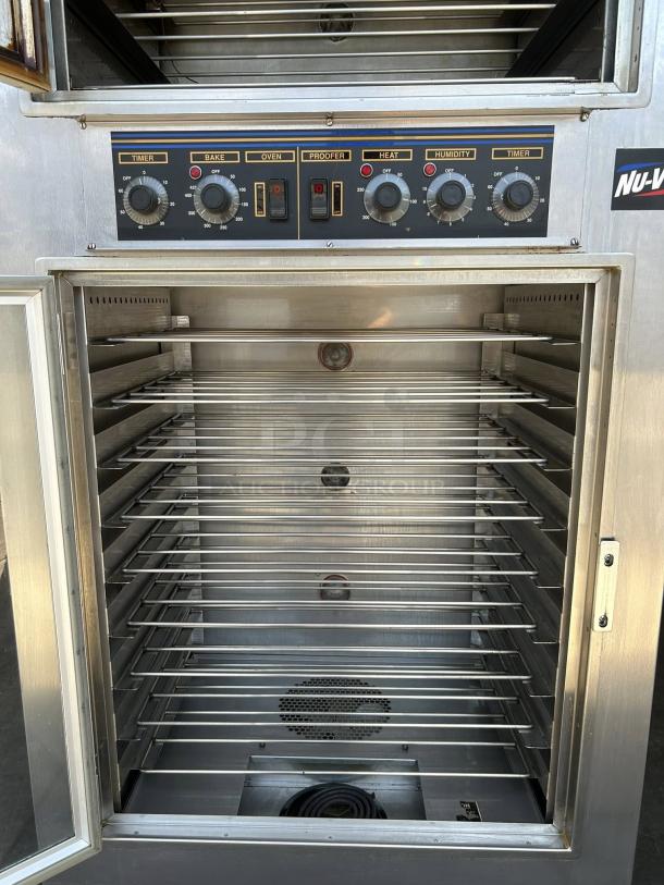 NuVU Model SUB-123P Double Deck Electric Oven Proofer Combo, stainless steel, perfect condition, tested working, 120/240V, 3 phase.