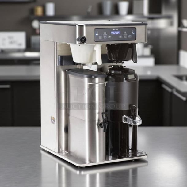 Bunn ITCB Twin HV tea/coffee brewer in great condition, stainless steel, fully tested and working, 120/240V.