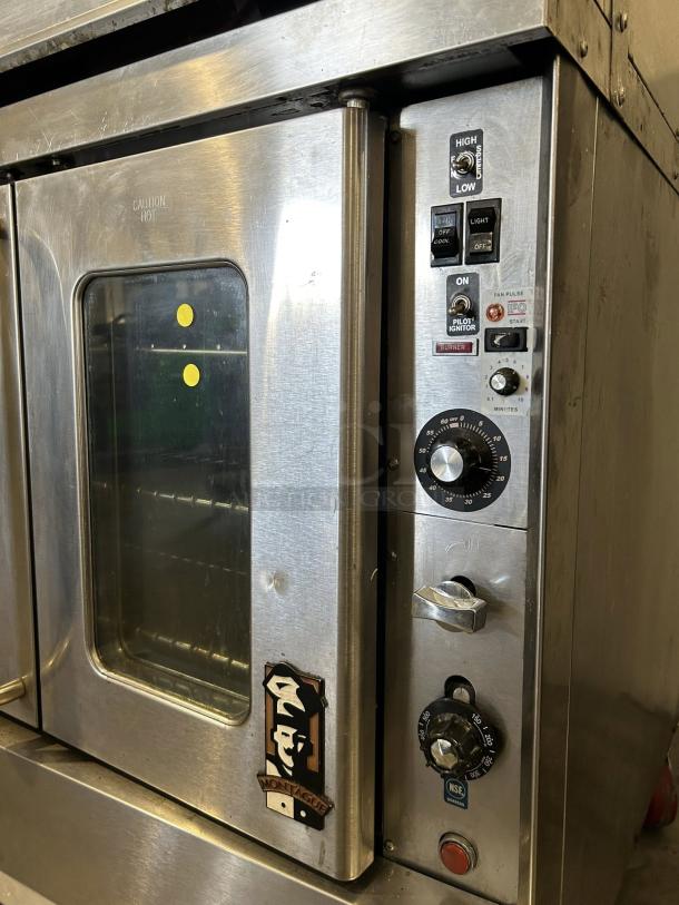 Montague 2-115A Vectaire convection oven in excellent condition, natural gas, dual deck design, fully tested and operational.