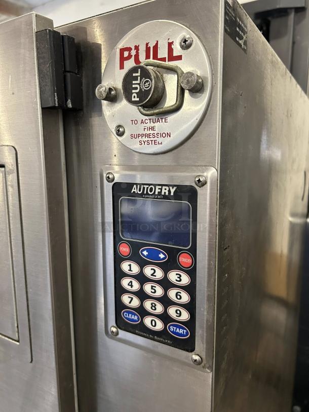 AutoFry MTI-40E fryer, ventless, 6.0 gal capacity, keypad panel, fire suppression pull, stainless steel, fully tested, 208/240V.