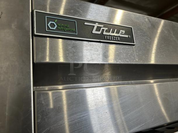 True T-72-HC T-Series Refrigerator, 3-section, stainless steel, natural refrigerant label, excellent condition.