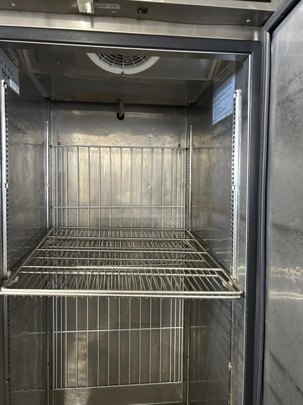 Turbo Air TSF-23SD-N reach-in freezer, excellent condition, LED lighting, stainless steel interior, adjustable shelving, fully tested.