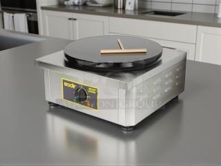 Equipex 400E 15.75" single crepe maker, cast iron plate, 240v/1ph, tested, great condition, Sodir label visible.