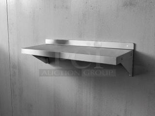 GSW 36” x 14” wall mount shelf in excellent condition, stainless steel, sturdy design, for kitchen or garage use.