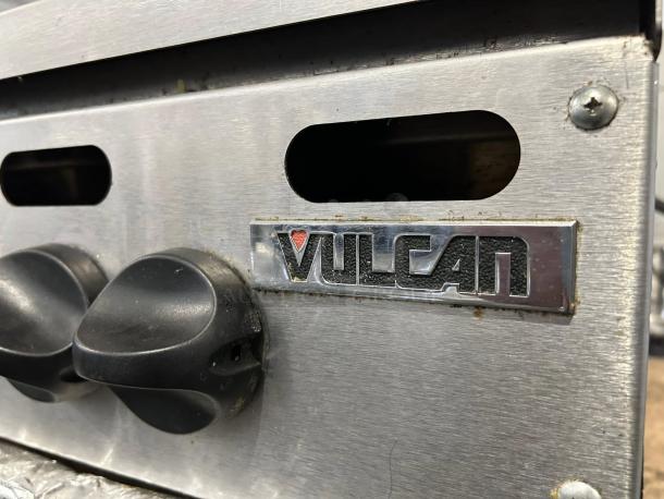 Vulcan VHP636 natural gas 36" 6-burner countertop range, 180,000 BTU, in great condition, with visible brand logo.