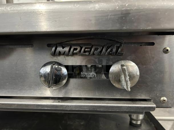 Imperial IHPA-6-36 gas hotplate, 36" commercial 6-burner, fully tested, stainless steel, NSF certified, excellent condition.