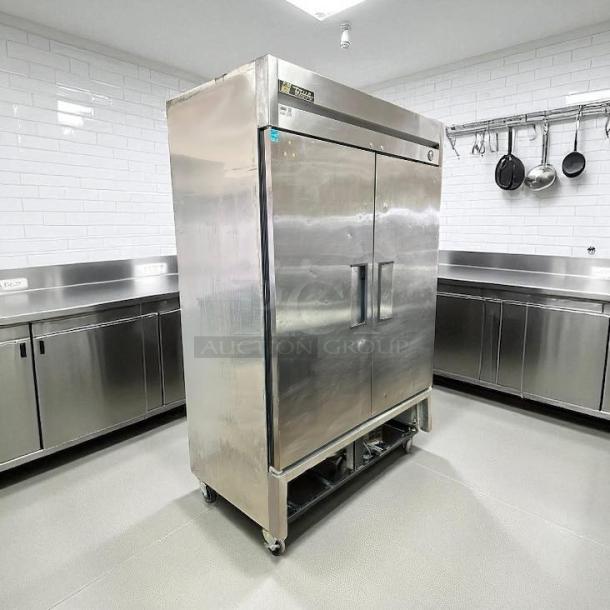 True T-49-HC 54" reach-in refrigerator, excellent condition, two solid doors, 115v, fully tested, commercial kitchen.