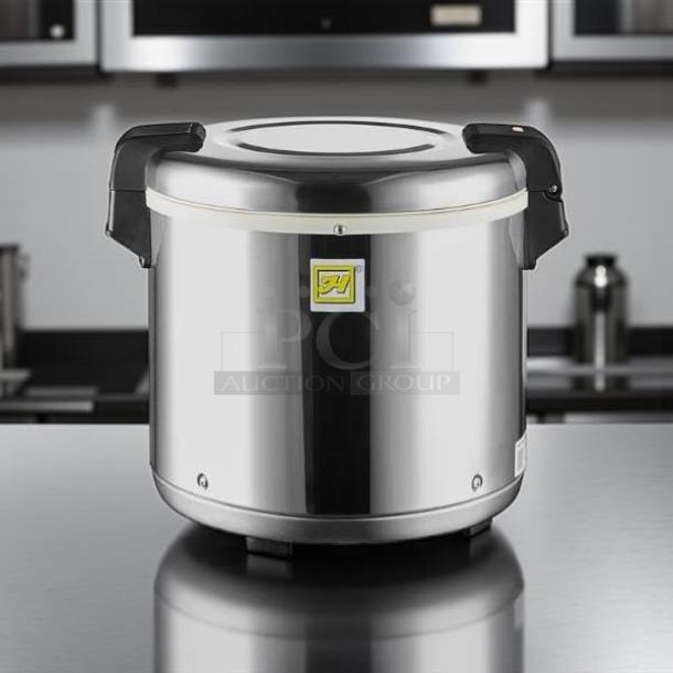 Thunder Group SEJ22000 50 cup electric rice warmer in excellent condition, stainless steel body, 120v, fully tested.