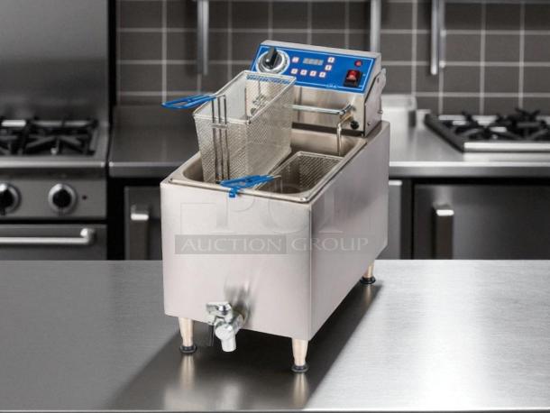 Globe GPC16 12" electric commercial pasta cooker, excellent condition, stainless steel body, dual baskets, tested and working.