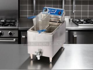 Globe GPC16 12" electric commercial pasta cooker, excellent condition, stainless steel body, dual baskets, tested and working.