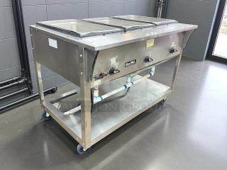 Vollrath 38213 ServeWell SL 3-well stainless steel hot food steam table, electric, 2100W, great condition, fully tested.