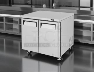 Turbo Air MUF-36-N undercounter freezer, 36 1/4" W, 2 sections, excellent condition, fully tested and working, 115v.