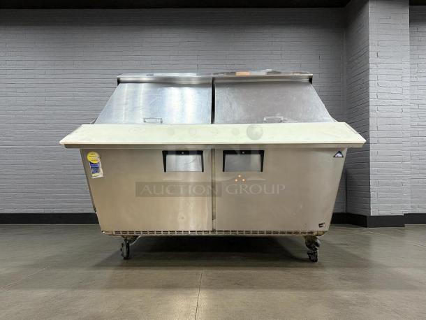Everest Refrigeration EPBWR2 59" mega top prep table, stainless steel, refrigerated base, tested, great condition.
