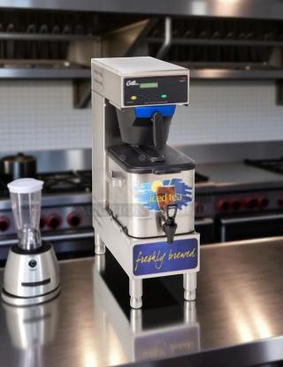 Curtis TBP Commercial Iced Tea Brewer, pristine condition, 120V, fully tested and working, features "freshly brewed" label.