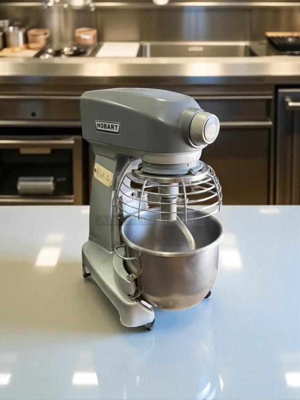 Hobart HL200 20 Qt commercial mixer in outstanding condition, 100–120V, fully tested and working, with attached mixing bowl.