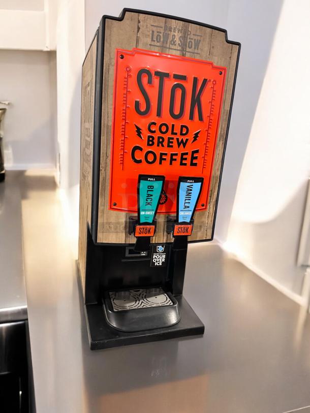 CreaMiser Model 230 cold brew coffee dispenser, tested, working, great condition, 110V, SToK branding, two spouts.
