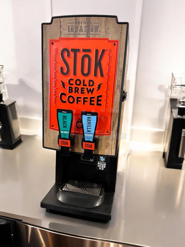 CreaMiser Model 230 cold brew coffee dispenser, great condition, 110V, tested and working, features dual taps and bold branding.