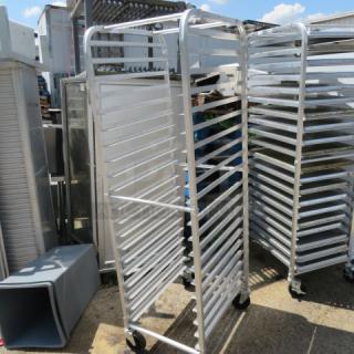 Steelton Speed Rack on Casters, Model 109RAKECON, 20.5x26x69 inches, silver, sturdy construction, used condition.