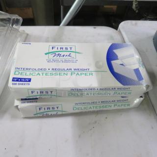 FirstMark 12x10.75 inch deli paper, interfolded, regular weight, 500 sheets per pack. Two packs shown.
