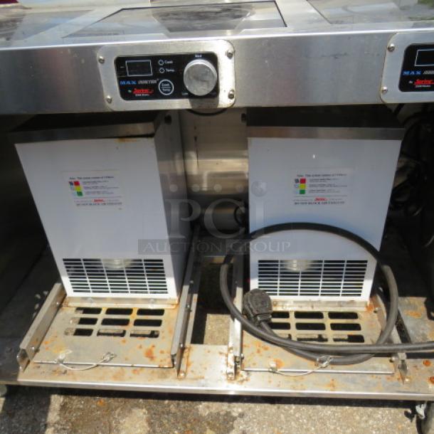 Spring USA Triple Range Induction Cooking Station, Model ICS348-26, with 2 downdraft air filters on casters. 2600 Watt, 208-240 Volt.