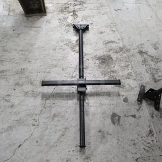 Metal TV mount with adjustable arms, in good condition, suitable for flat screens. Black finish, sturdy frame.