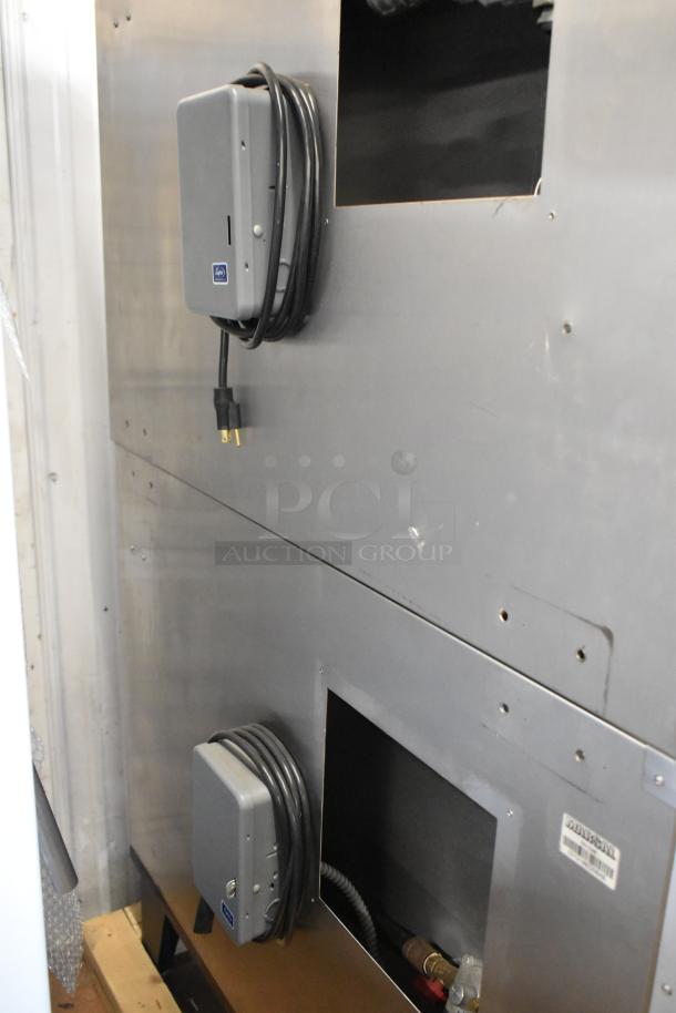 Marsal SD448 stainless steel pizza ovens, natural gas, 95,000 BTU, single deck with cooking stones, shown in good condition.
