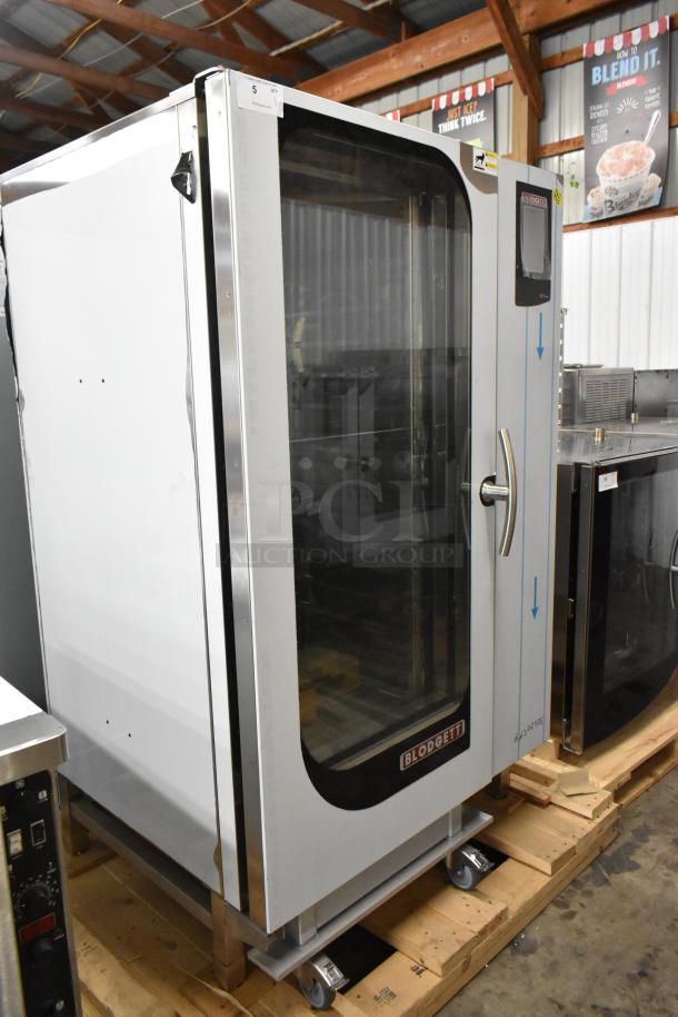 Brand new Blodgett BLCT-202 stainless steel commercial electric combi convection oven, view-through door, metal rack, 208V, 3-phase.