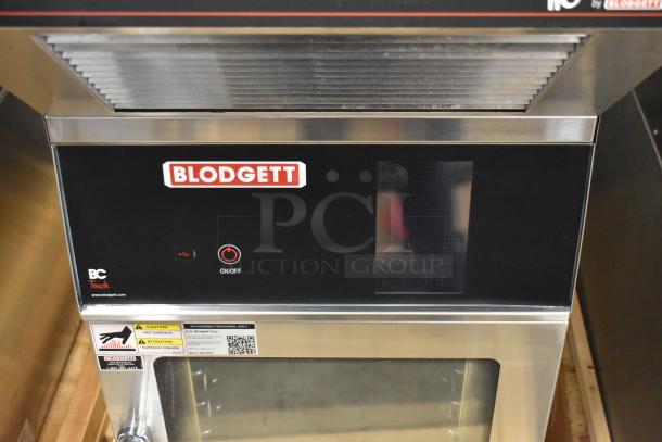 BRAND NEW 2022 Blodgett BLCT-6E-H stainless steel ventless combi oven, 208V, 3-phase, minor scratches, intact labels.