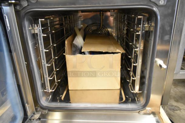 BRAND NEW 2019 Blodgett BLCT-6E-H stainless steel ventless mini combi convection oven, 208/240V, 3 phase, with packaging inside.