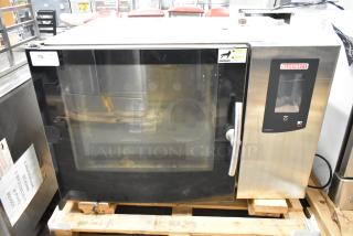 2019 Blodgett BLCT 62 gas convection oven, stainless steel, view-through door (does not shut), on wood pallet, 81,800 BTU.