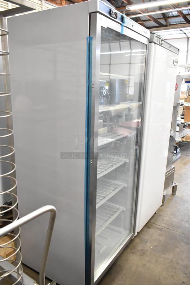 Brand new KoolMore KM-FMD20WGD 21 Cu. Ft. commercial freezer with glass door. 115 volts, 1 phase. Scratch and dent condition.
