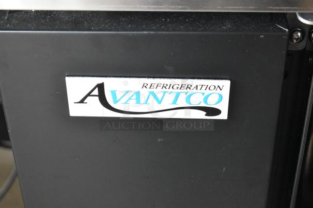 Avantco 178UBB72GHC black back bar refrigerator, counter height, narrow glass door, LED lighting, new scratch and dent.