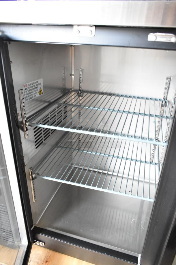 BRAND NEW Avantco 178UBB72GHC 73" glass door back bar refrigerator with LED lighting, 115 Volts, 1 Phase.