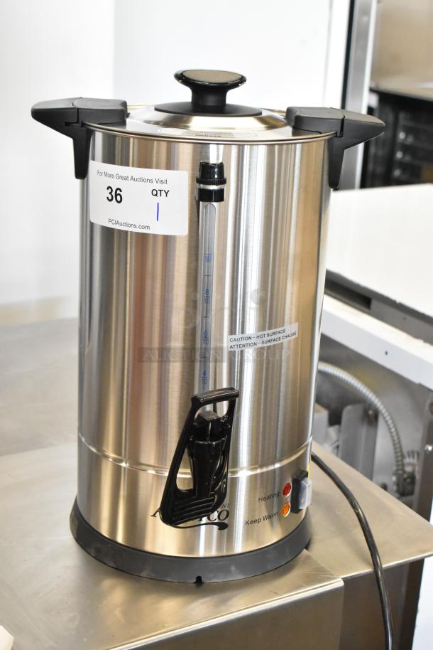 Brand new Avantco 177CU45ETL 45 cup coffee urn, double wall stainless steel, with heating and warm indicators, 120V, 1 phase.