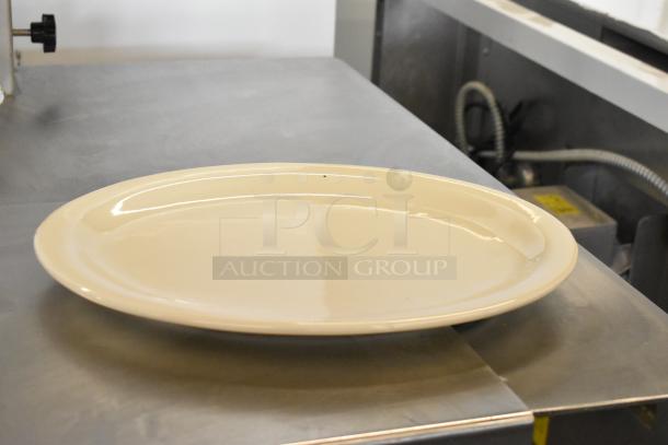 Three boxes of two white ceramic plates, brand new with minor scratches. Value listed as three times your bid.