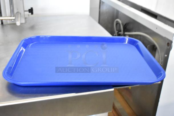 11 brand new Choice 999FT1418BL blue poly food trays, minor scratches, suitable for commercial use, 11 times your bid.