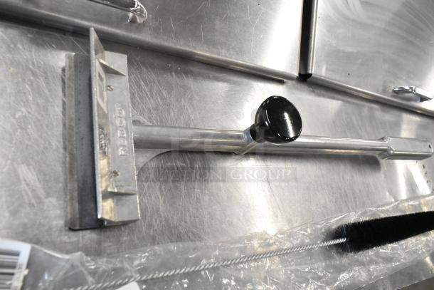 Brand new Redco 10025VK metal scraper with handle, plus SKU311731 wire cleaning brush. Scratch and dent condition.