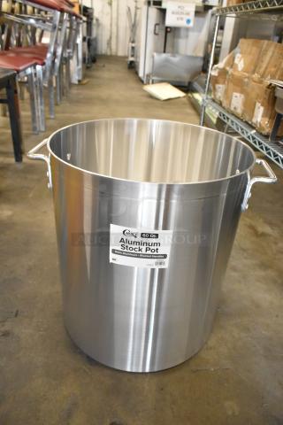 Brand new Choice 471SP60QT 60 Qt. aluminum stock pot, scratch and dent, 4mm thickness, riveted handles, NSF certified.