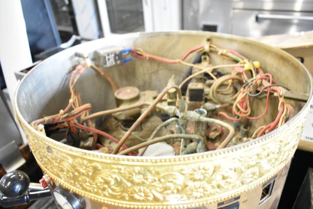 Grindmaster 2100Q Espressimo commercial espresso machine interior showing wiring and metal components. Missing exterior parts.