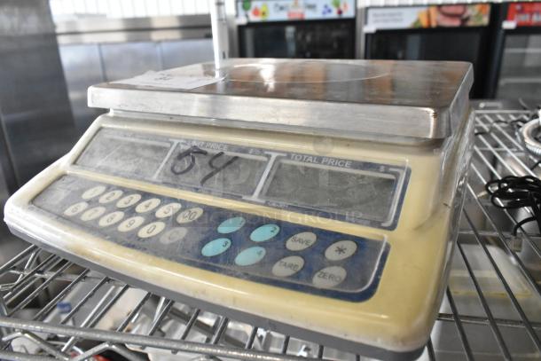 CK-30 Countertop Scale, used condition. Visible keypad and digital display. Model CK-30, 110V, 1 Phase. Marked with "54".