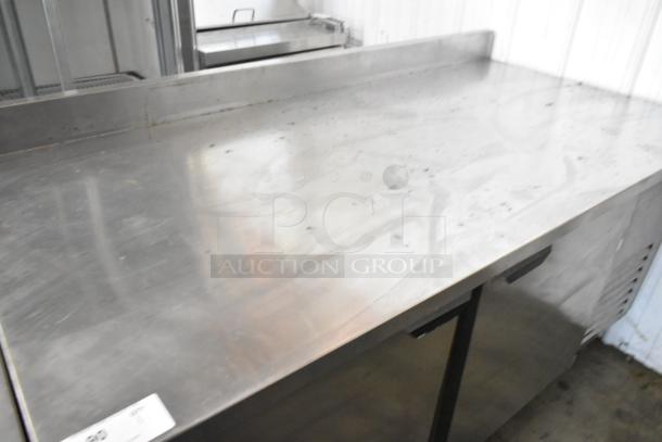 Beverage Air WTF67A stainless steel commercial work top freezer, 2 doors, 115V, shows signs of use, suitable for foodservice.