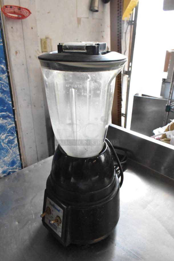 Waring NuBlend BB180 metal countertop blender with pitcher, 120 volts, 1 phase, visible control panel, used condition.
