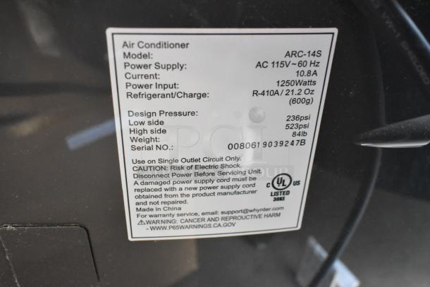 Brand new Whynter ARC-14S portable AC, dual hose, 115V, 1250 Watts, includes dehumidifier and fan. Scratch and dent condition.